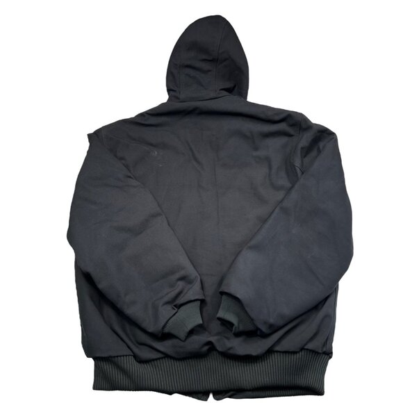 Carhartt Active Jac Loose Fit Firm Duck Quilted Lined Hooded Jacket Black Size M - Picture 3 of 10